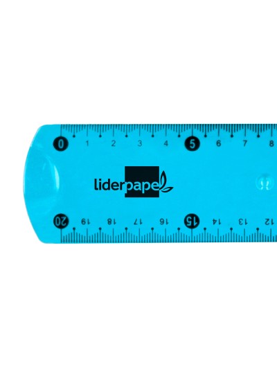 Regla liderpapel plastico flexible 20 cm colores surtidos