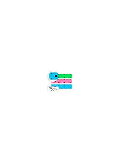 Regla liderpapel plastico flexible 15 cm colores surtidos