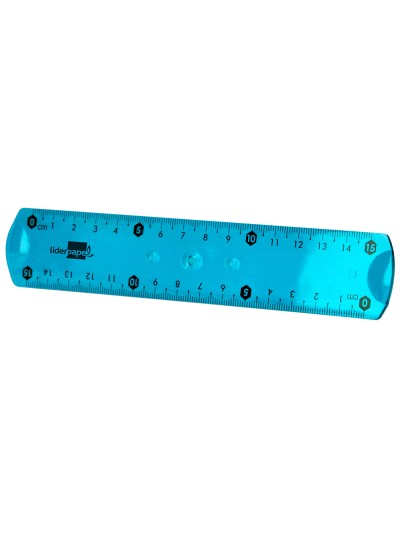 Regla liderpapel plastico flexible 15 cm colores surtidos