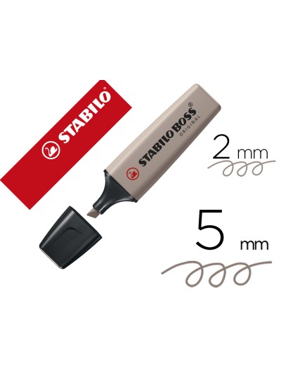 Rotulador stabilo boss original fluorescente nature colors gris calido