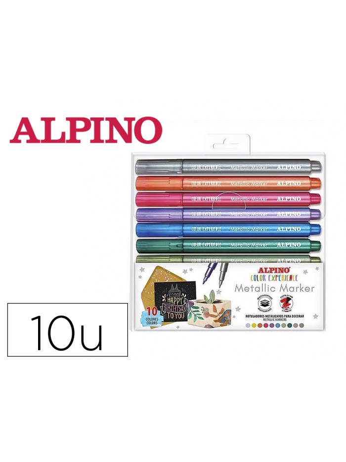 Rotulador alpino metallic marker color experience estuche de 10 unidades colores surtidos Rotulador alpino metallic marker color experience estuche de 10 unidades colores surtidos