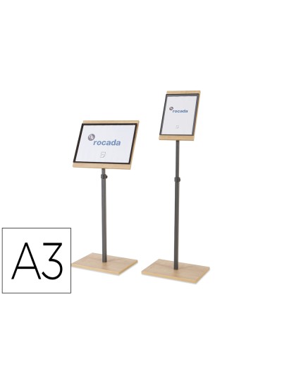 Expositor rocada de suelo serie natural magnetico rotativo 360 altura ajustable din a3