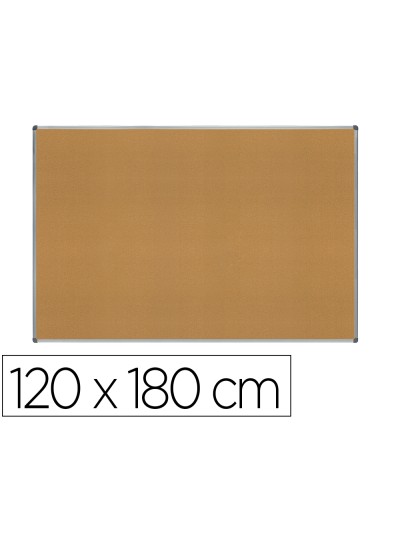 Pizarra corcho rocada marco aluminio con cantoneras 120x180 cm