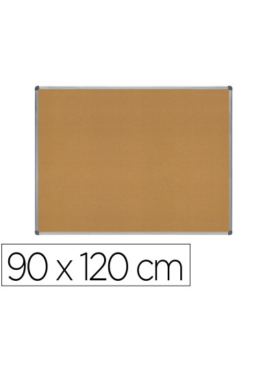 Pizarra corcho rocada marco aluminio con cantoneras 90x120 cm