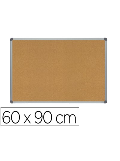 Pizarra corcho rocada marco aluminio con cantoneras 60x90 cm