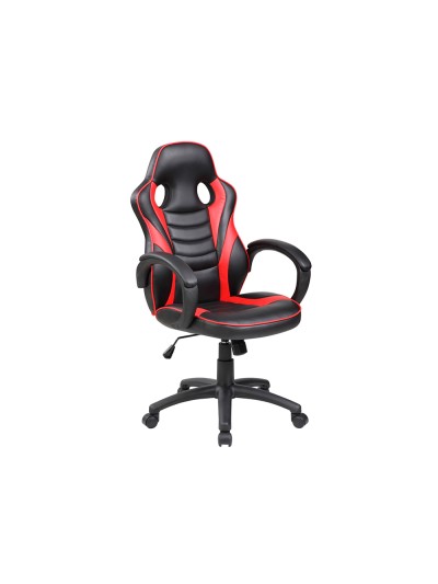 Silla rocada gaming con brazos fijos base nylon con ruedas basculante similpiel negro/rojo 480x490x1060-1160