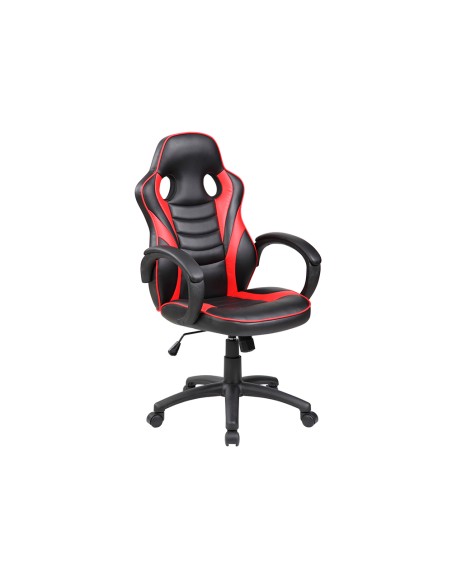 Silla rocada gaming con brazos fijos base nylon con ruedas basculante similpiel negro/rojo 480x490x1060-1160