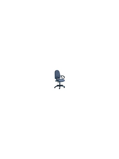 Silla rocada de oficina brazos fijos base nylon respaldo y asiento tela ignifuga gris