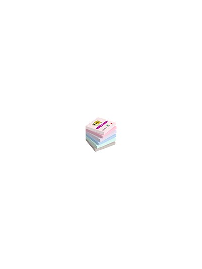 Bloc de notas adhesivas quita y pon post it super sticky carnival 100% pefc 76x127 mm pack de 6 blocs colores