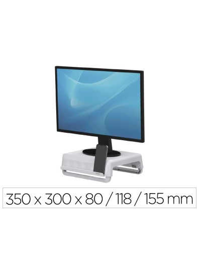 Soporte fellowes para monitor breyta 3 ajustes de altura hasta 30 kg 100% reciclable 350x300x80/118/155 mm blanco