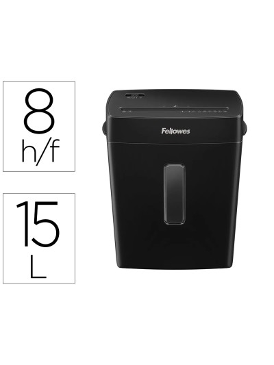 Destructora de documentos fellowes p-42c capacidad 8h seguridad p4 grapas y tarjetas papelera 15 l