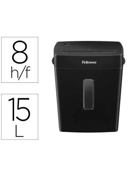 Destructora de documentos fellowes p-42c capacidad 8h seguridad p4 grapas y tarjetas papelera 15 l