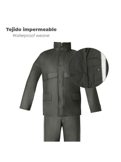 Traje de Agua Impermeable Verde Poliuretano Talla 7-L