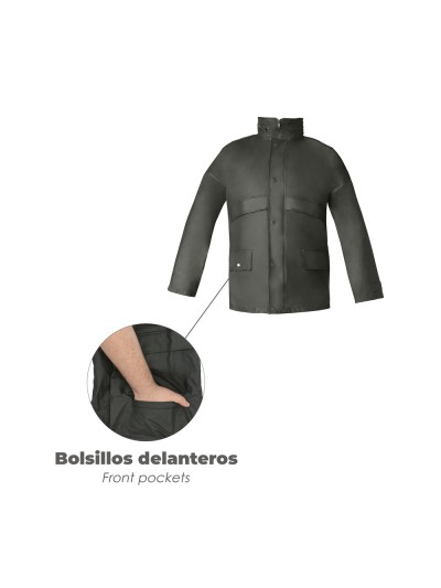 Traje de Agua Impermeable Verde Poliuretano Talla 7-L