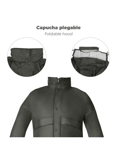 Traje de Agua Impermeable Verde Poliuretano Talla 7-L