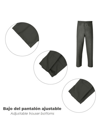 Traje de Agua Impermeable Verde Poliuretano Talla 7-L
