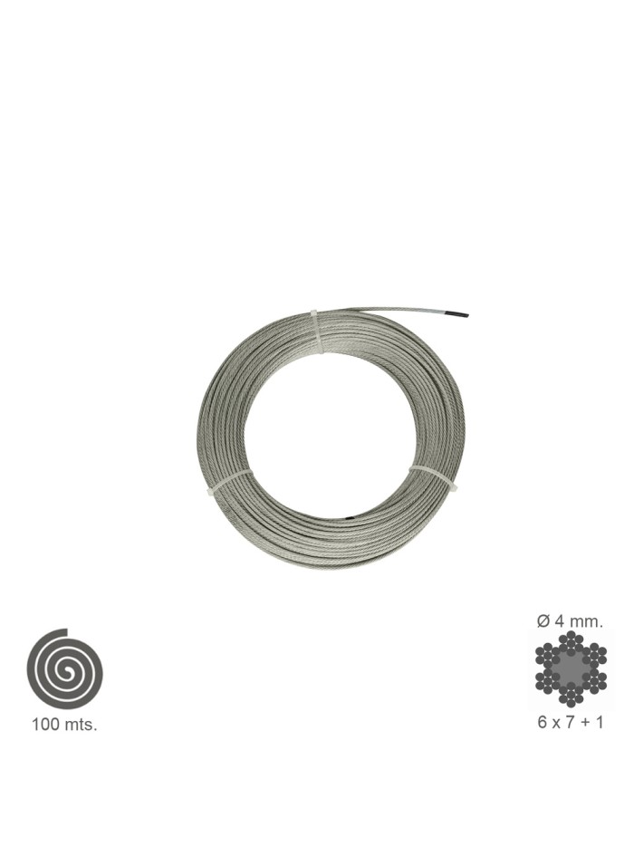 Cable Galvanizado   4  mm. (Rollo 100 Metros) No Elevacion