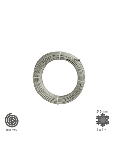 Cable Galvanizado   5 mm. (Rollo 100 Metros) No Elevacion