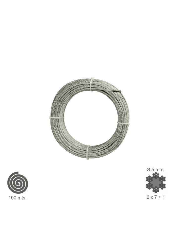 Cable Galvanizado   5 mm. (Rollo 100 Metros) No Elevacion