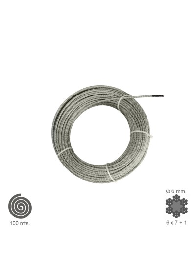 Cable Galvanizado   6  mm. (Rollo 100 Metros) No Elevacion