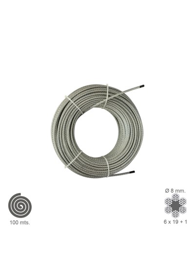 Cable Galvanizado   8 mm. (Rollo 100 Metros) No Elevacion