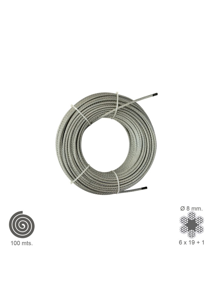 Cable Galvanizado   8 mm. (Rollo 100 Metros) No Elevacion