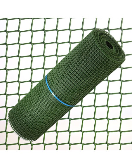 Tela Cuadrada Plastico 2,0 cm. x 1 Metro Verde  Rollo 25 Metros