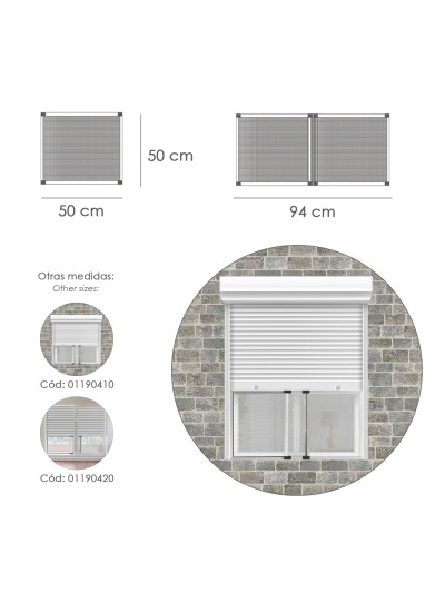 Marco Mosquitero Aluminio Extensible  50x 50/ 94 cm.