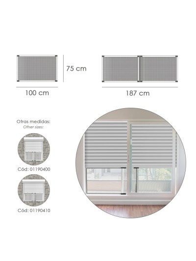 Marco Mosquitero Aluminio Extensible 75x100/187 cm.