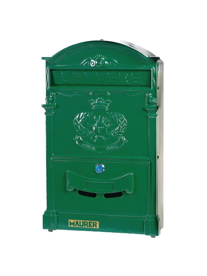 Buzón Maurer Jardín Aluminio Fundido Verde 41 x 26 x 8 cm.