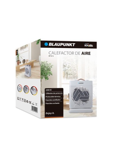 Calefactor de aire blaupunkt 2000w funcion oscilante con asa color blanco