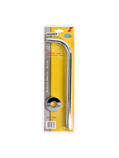 Brazo Ducha Laton  1/2" x 37+7 cm. Angulo recto.