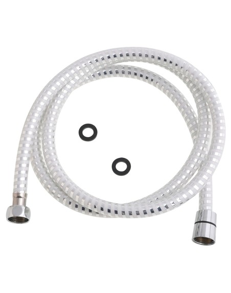Flexo Ducha PVC Blanco/Plata 1,50 metros