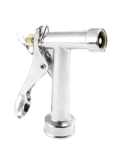 Pistola Riego Manguera Metálica Cromada