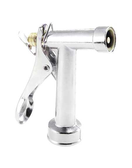 Pistola Riego Manguera Metálica Cromada