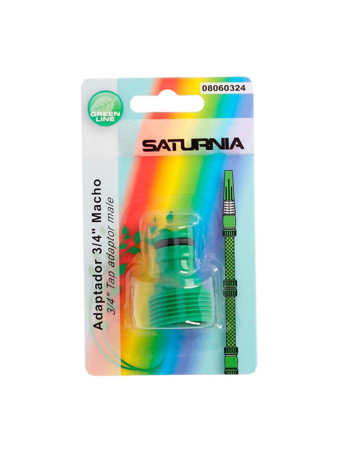 Adaptador Manguera Plastico 3/4 Macho Blister