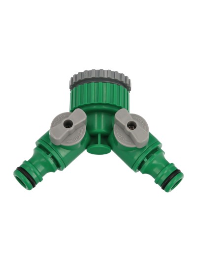 Adaptador Manguera Plastico 3/4 - 1" Hembra  con 2 tomas Blister