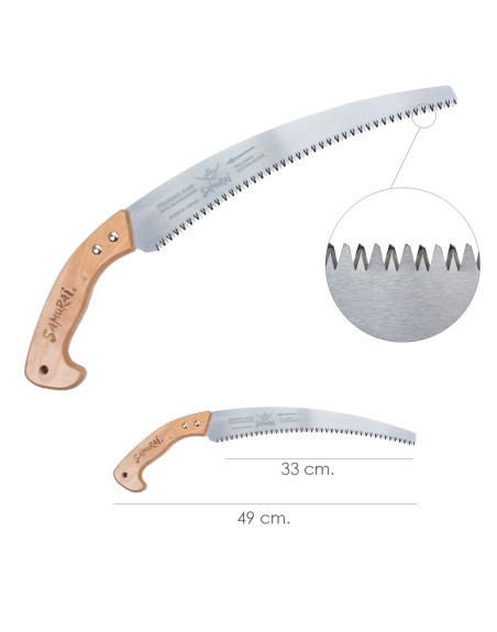 Serrucho Samurai Curvo Mango Madera   330 mm.