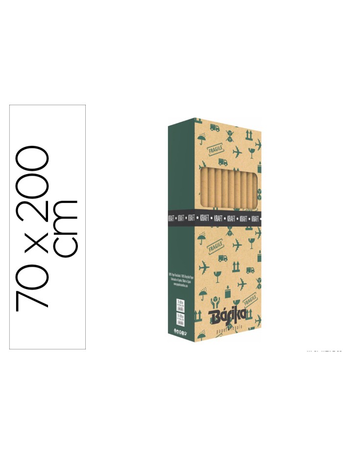 Papel de regalo basika kraft liso rollo ancho 70 cm longitud 2 mt gramaje 50 gr Papel de regalo basika kraft liso rollo ancho 70 cm longitud 2 mt gramaje 50 gr