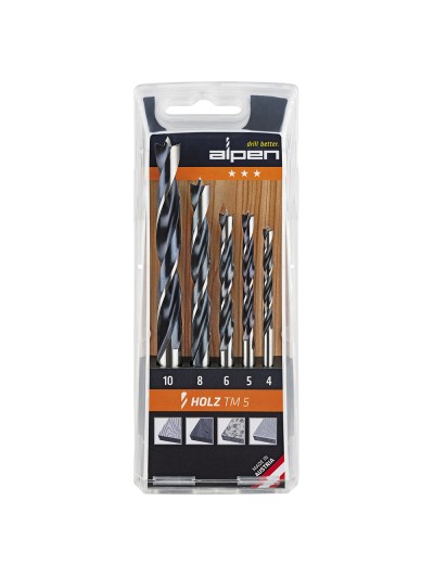 Estuche Brocas Alpen Madera   5 Piezas
