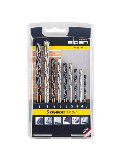 Estuche Brocas Alpen HSS / Widia 9 Piezas