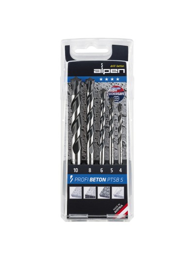 Estuche Brocas Alpen Widia Profesional Beton 5 Piezas