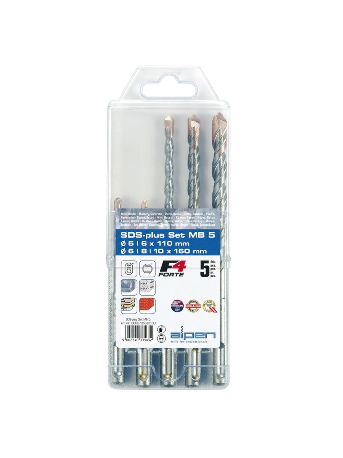 Estuche Brocas Alpen Sds Plus 5 Piezas