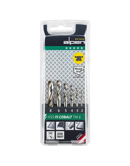 Estuche Brocas Alpen Cobalto Nirosta  6 Piezas