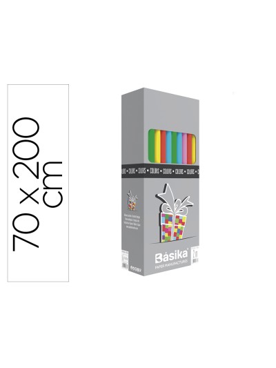 Papel de regalo basika 10 colores rollo ancho 70 cm longitud 2 mt colores surtidos gramaje 60 gr
