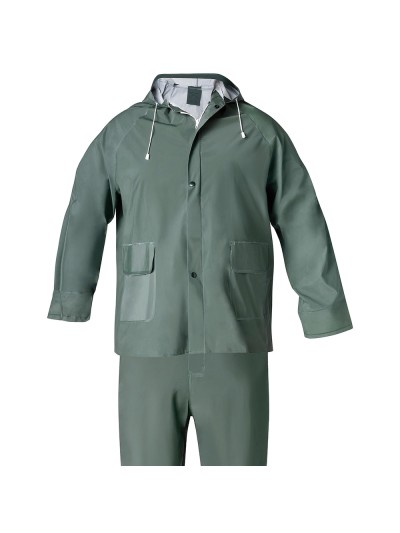 Traje de Agua Impermeable Verde Pvc         Talla 7-L