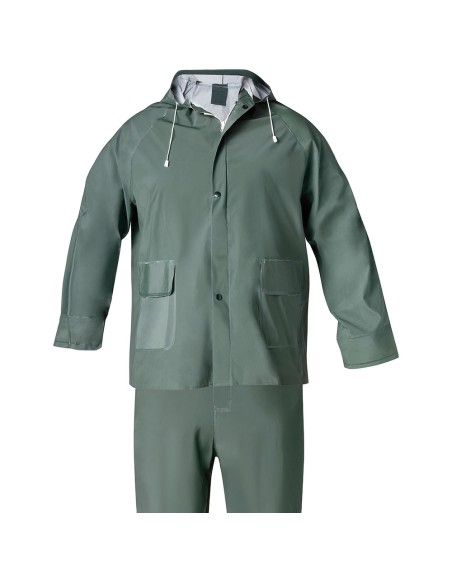 Traje de Agua Impermeable Verde Pvc         Talla 7-L