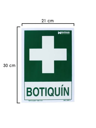 Cartel Botiquin 30x21 cm.