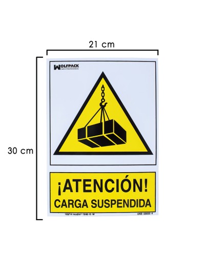 Cartel Peligro Carga Suspendida 30x21 cm.