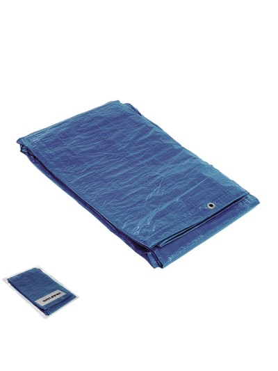 Lona Impermeable Reforzada 4x6 metros (Aproximadamente) Con Ojetes Metálicos, Lona de Protección Duradera, Color Azul.
